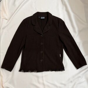 Geiger Pure New Wool Boiled Wool Jacket Made in Austria - Women’s Medium Fringed